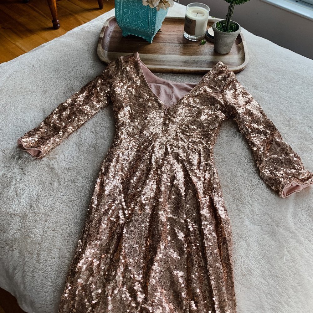 Lulus - Sequin Mini Dress in Gold
